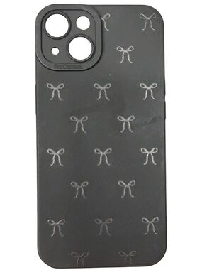 Matte Black iPhone 14 Phone Case With Multiple Shiny Black Bows
